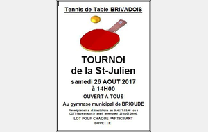 Tournoi de la Saint Julien à Brioude le Samedi 26 Août 2017